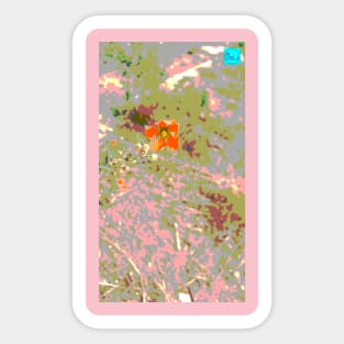 orange wildflower poster Sticker